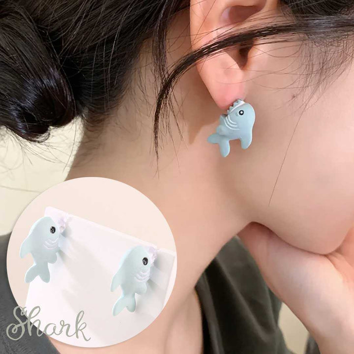 ピアス イヤーカフ | 恐竜・犬・サメ立体ピアス 2個セット