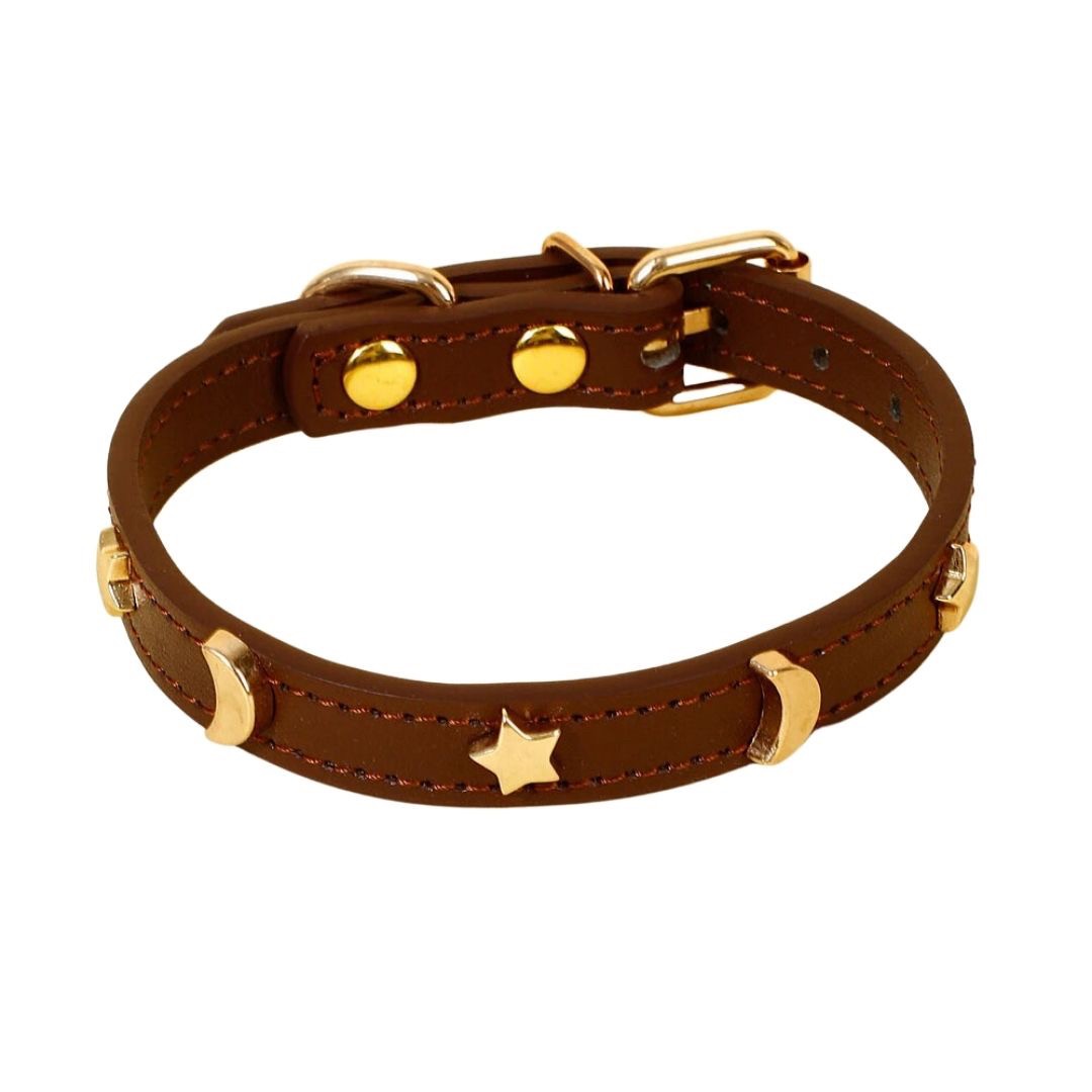 ペットグッズ | レザー首輪 猫・小型犬用 シンプル全6カラー