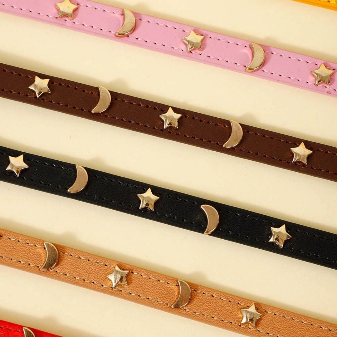 ペットグッズ | レザー首輪 猫・小型犬用 シンプル全6カラー