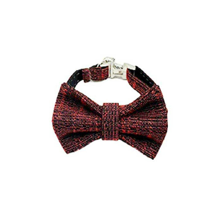 ペットグッズ | おしゃれな蝶ネクタイ付き首輪 - 鈴付き、調節可能、小型犬・猫用