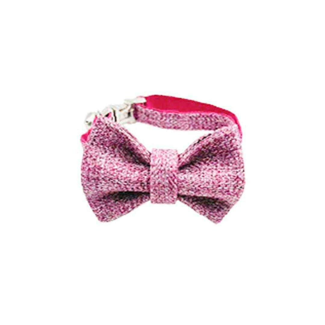 ペットグッズ | おしゃれな蝶ネクタイ付き首輪 - 鈴付き、調節可能、小型犬・猫用