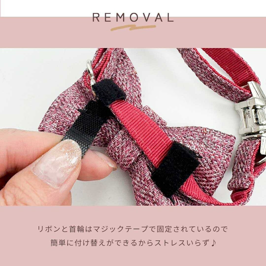 ペットグッズ | おしゃれな蝶ネクタイ付き首輪 - 鈴付き、調節可能、小型犬・猫用