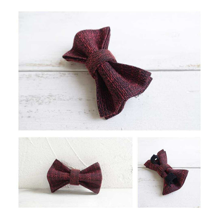 ペットグッズ | おしゃれな蝶ネクタイ付き首輪 - 鈴付き、調節可能、小型犬・猫用