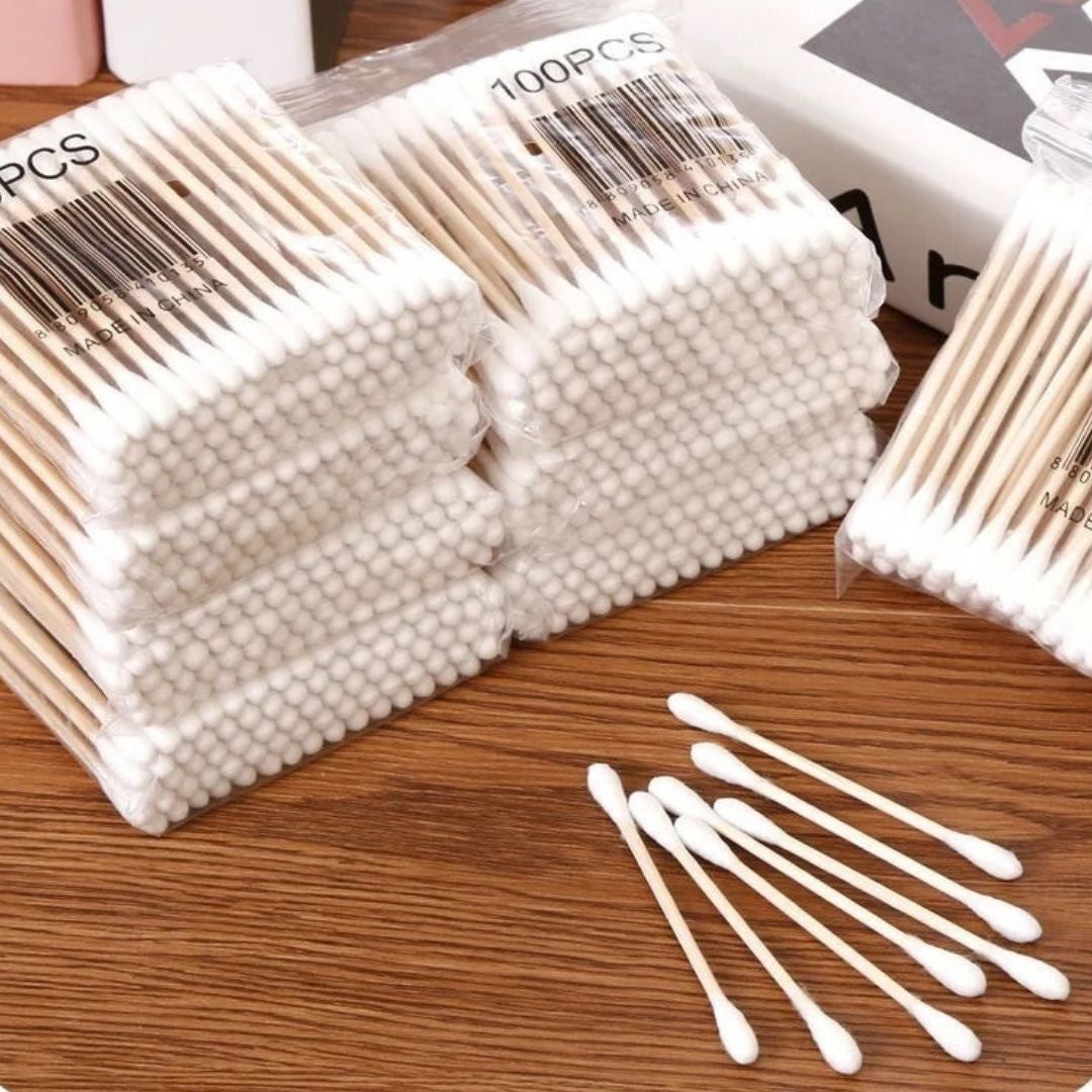 雑貨 その他 | カラフル綿棒1000本セット - 木製スティック・凸凹形状 for スキンケア・耳掃除