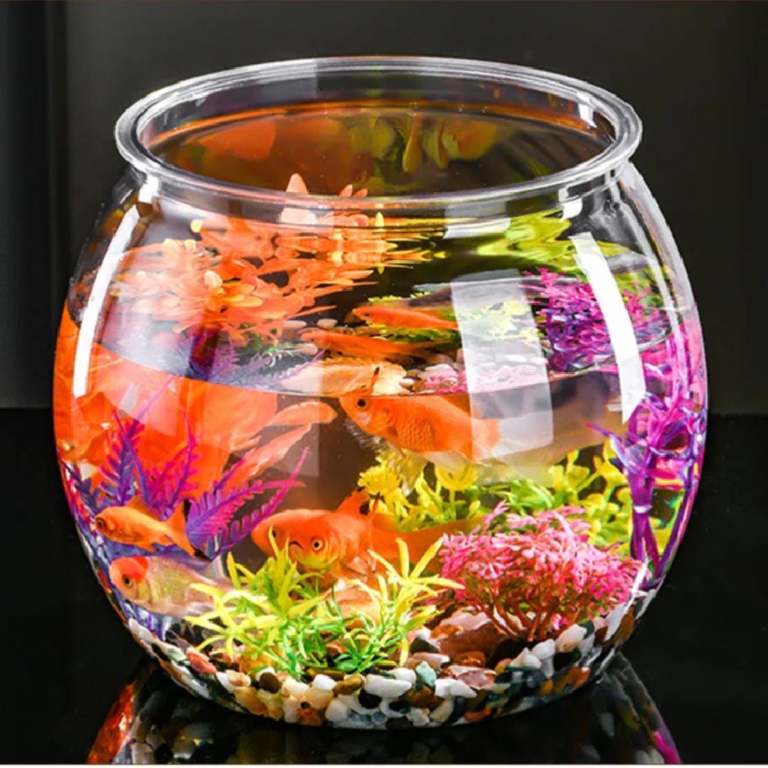 ペットグッズ | 丸型クリアプラスチック水槽 - 金魚・メダカ用