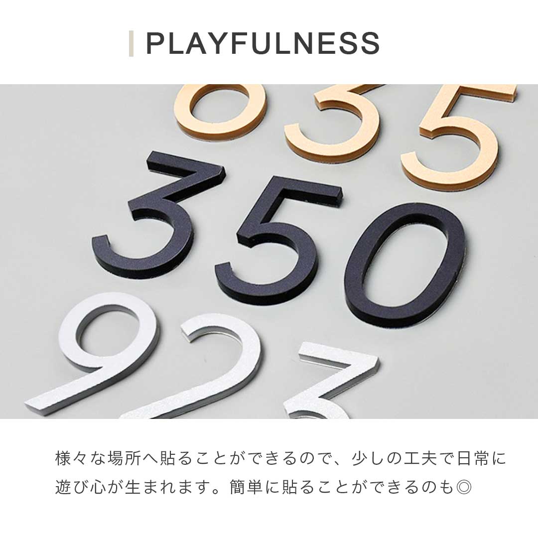 インテリア雑貨 その他 | ゴシック数字の部屋番号プレート ーVer2ー （選べる3カラー）