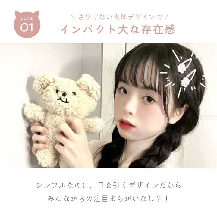 ヘアアクセサリー | 猫の肉球デザイン ヘアピン 2個セット
