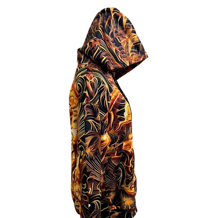 パーカー 男性 | 黄金龍フルジップパーカー メンズ ブラック・金色