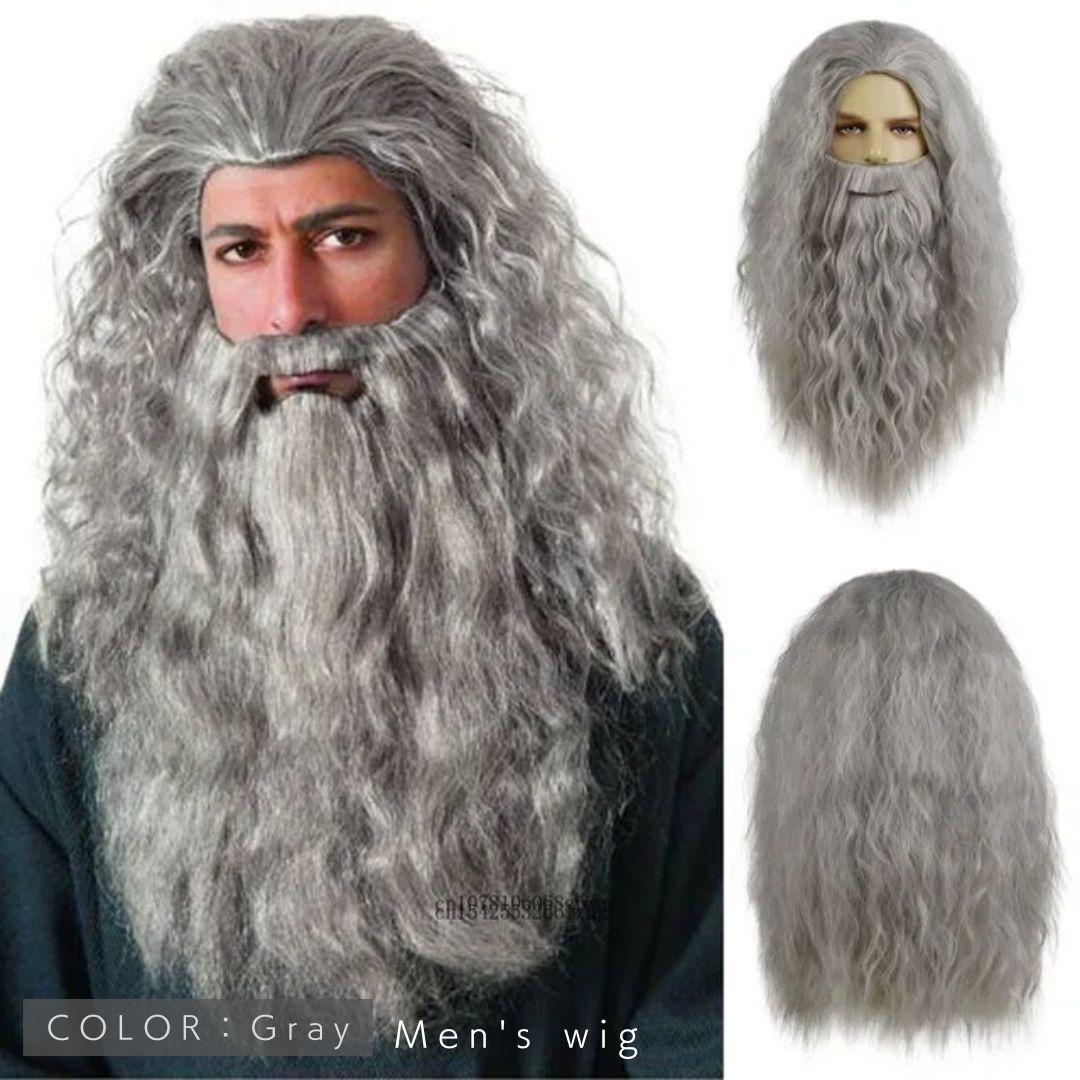 コスプレ小物 | ドワーフ風メンズウィッグ コスプレ用ふさふさヒゲ一体型