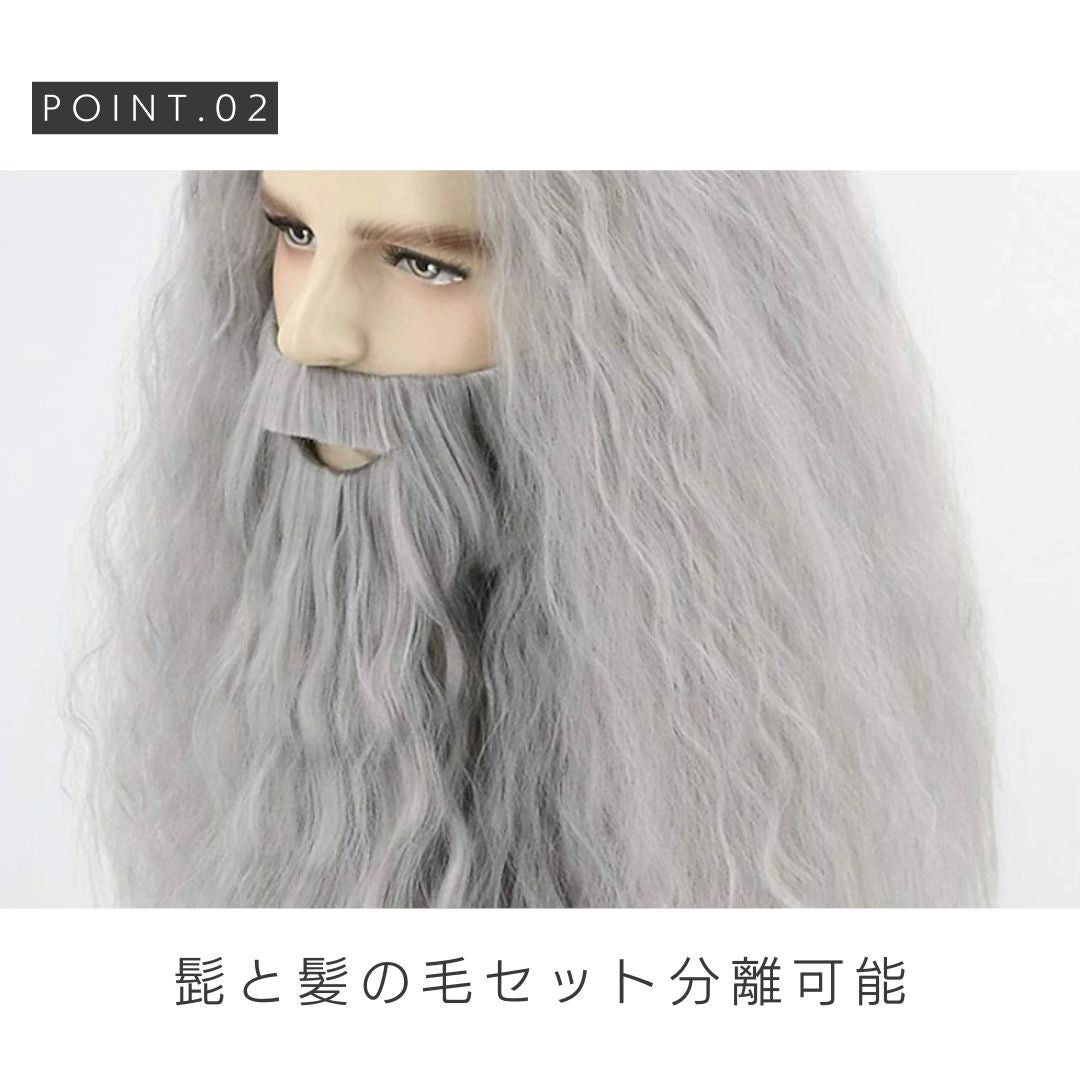 コスプレ小物 | ドワーフ風メンズウィッグ コスプレ用ふさふさヒゲ一体型