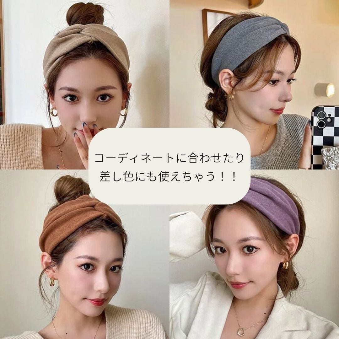 小物 その他 | 幅広ヘアターバン 前クロスデザイン 吸汗速乾 - 男女兼用