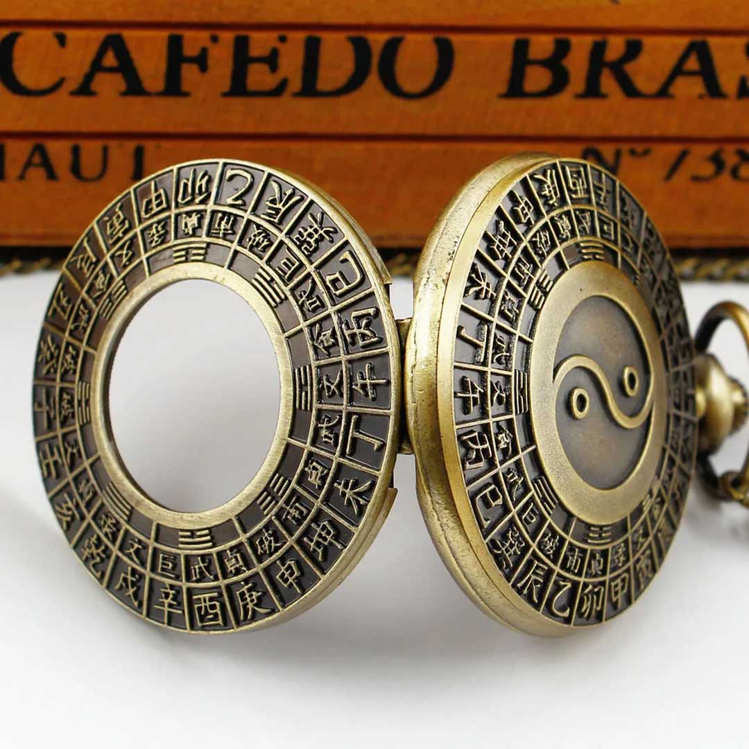 腕時計 | 陰陽干支デザイン 懐中時計 ユニセックス アンティーク風