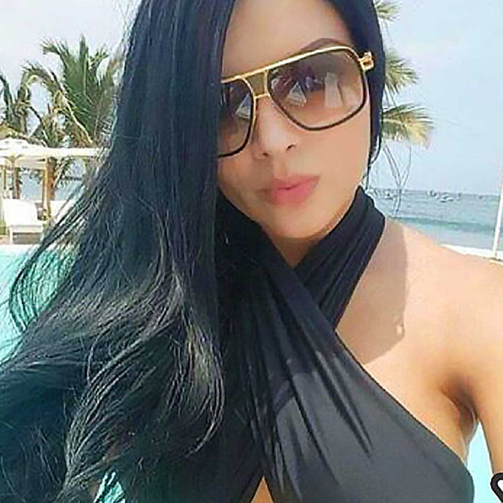 サングラス | レトロ大きめサングラス UVカット 男女兼用