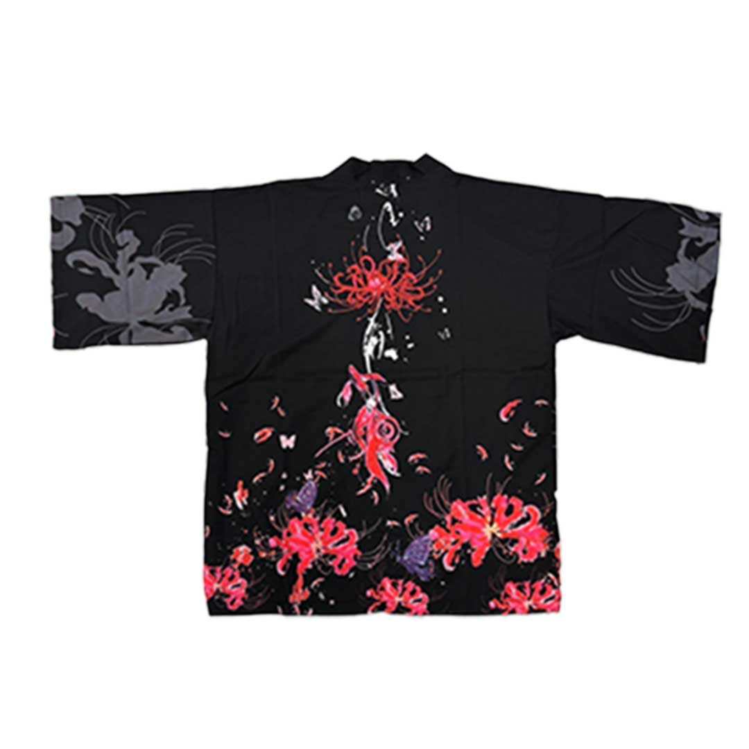 はっぴ 和服 | 和柄ハッピ「彼岸花と蝶」夏祭り用