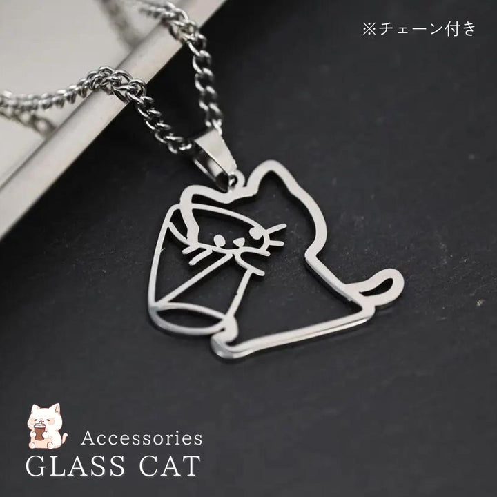 ネックレス | 猫のネックレス ユニセックス HIPHOPジュエリー