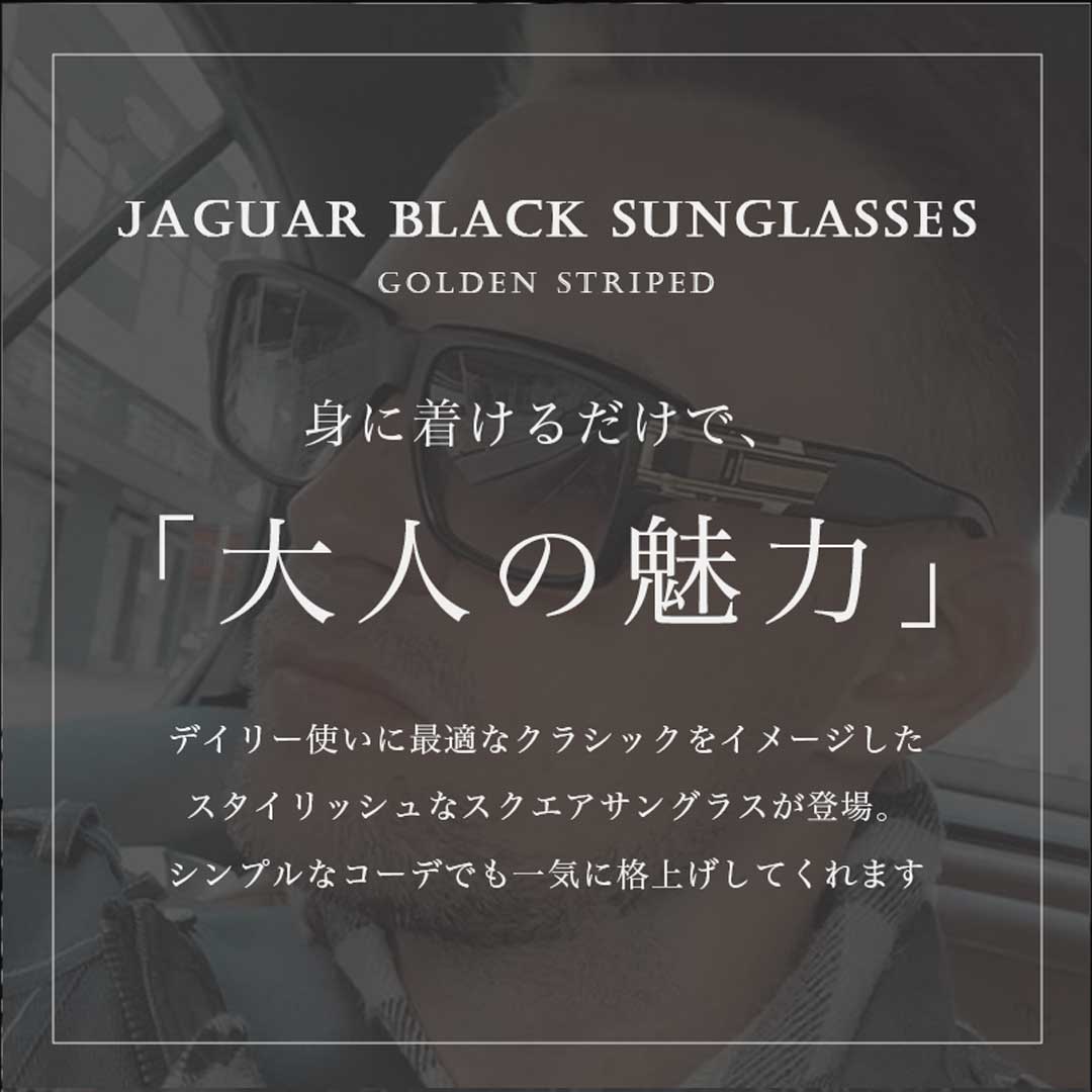 サングラス | ジャガーブラック ゴールデンストライプ サングラス UVカット