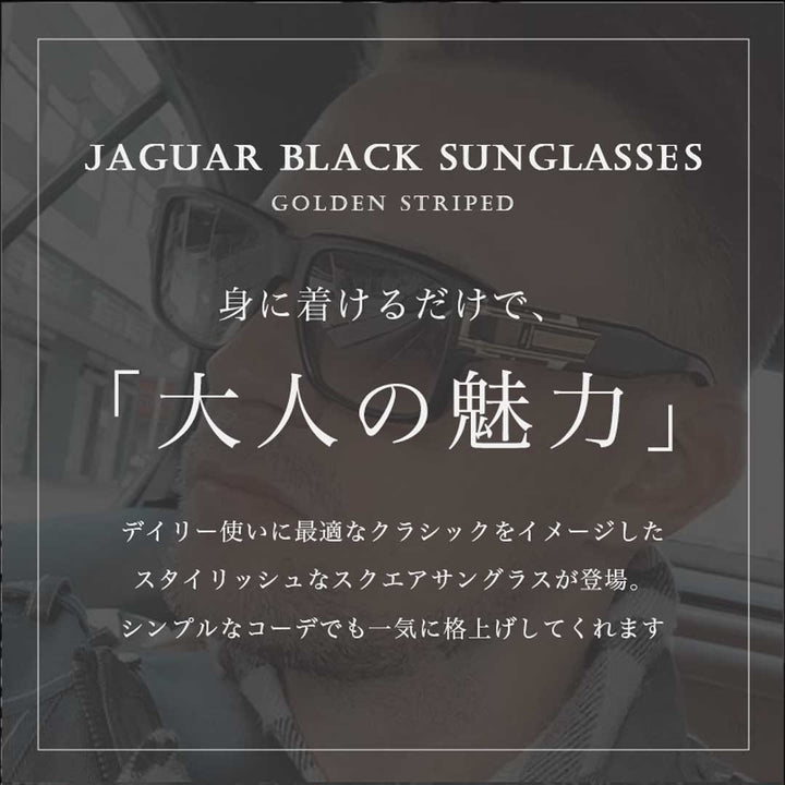 サングラス | ジャガーブラック ゴールデンストライプ サングラス UVカット