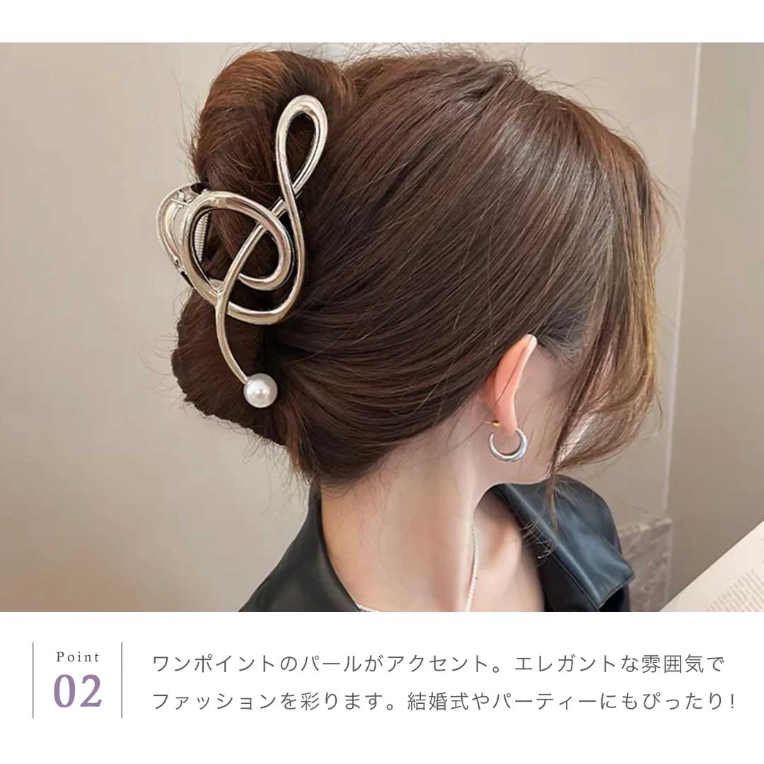 小物 その他 | 音符デザインヘアクリップ ゴールド/シルバー シンプルエスニック