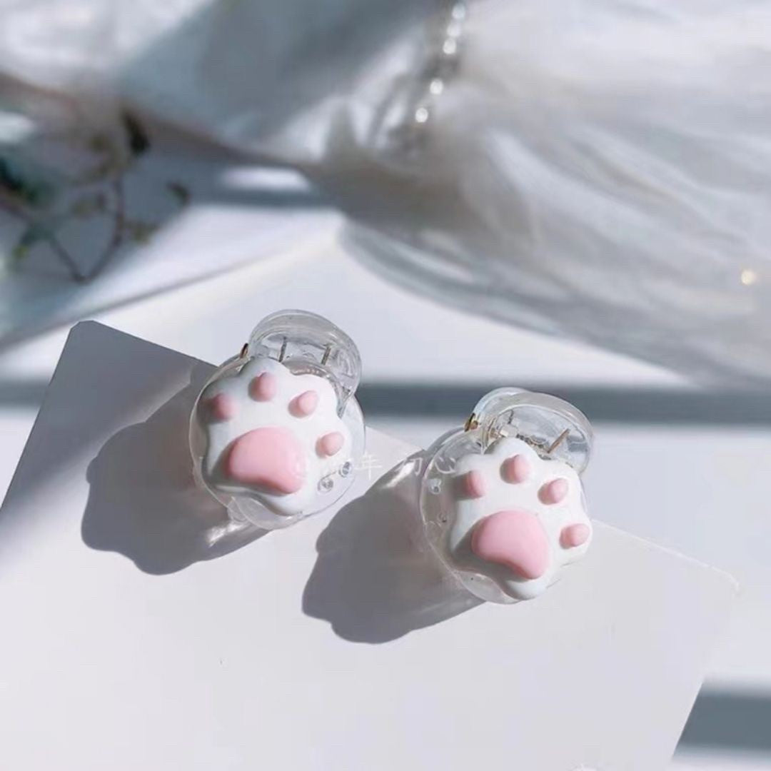 ヘアアクセサリー | 肉球デザイン ヘアクリップ 3個セット - シンプル＆ナチュラル