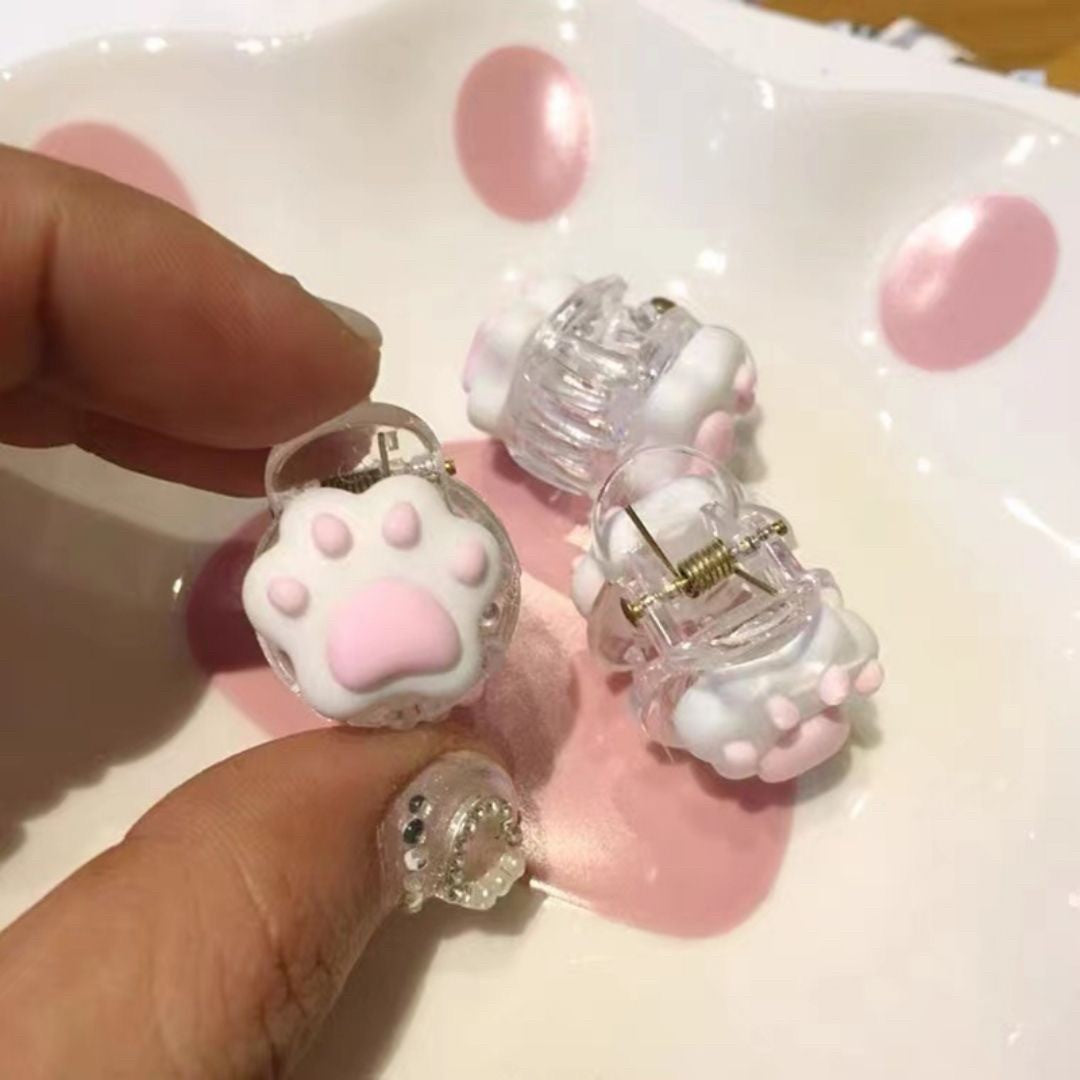 ヘアアクセサリー | 肉球デザイン ヘアクリップ 3個セット - シンプル＆ナチュラル