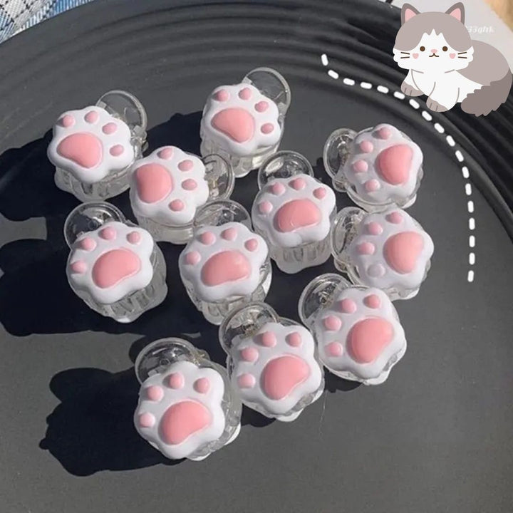 ヘアアクセサリー | 肉球モチーフ ヘアクリップ 12個セット - シンプル＆ナチュラルデザイン