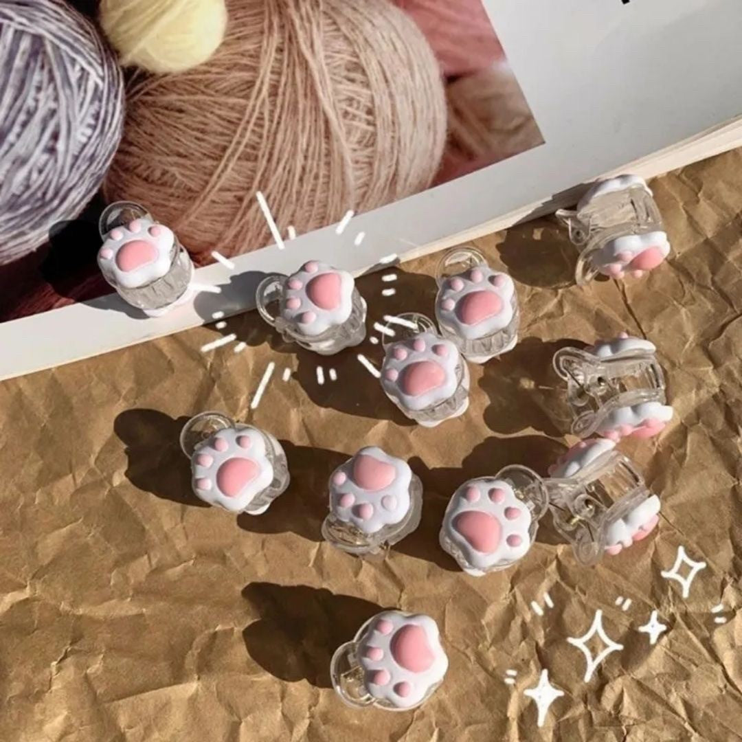 ヘアアクセサリー | 肉球ヘアクリップ 6個セット - シンプルな髪留め