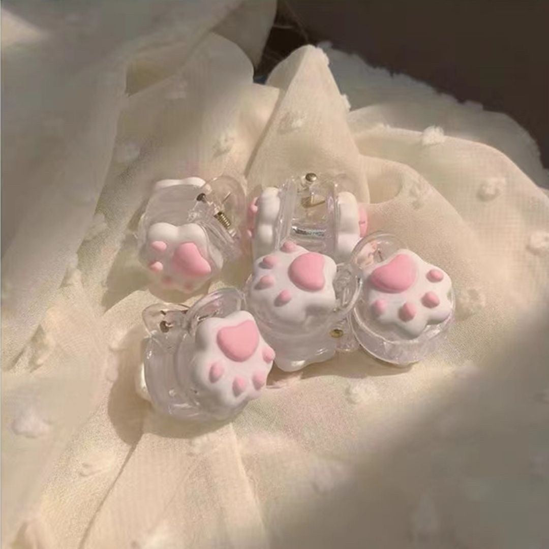 ヘアアクセサリー | 肉球ヘアクリップ 6個セット - シンプルな髪留め