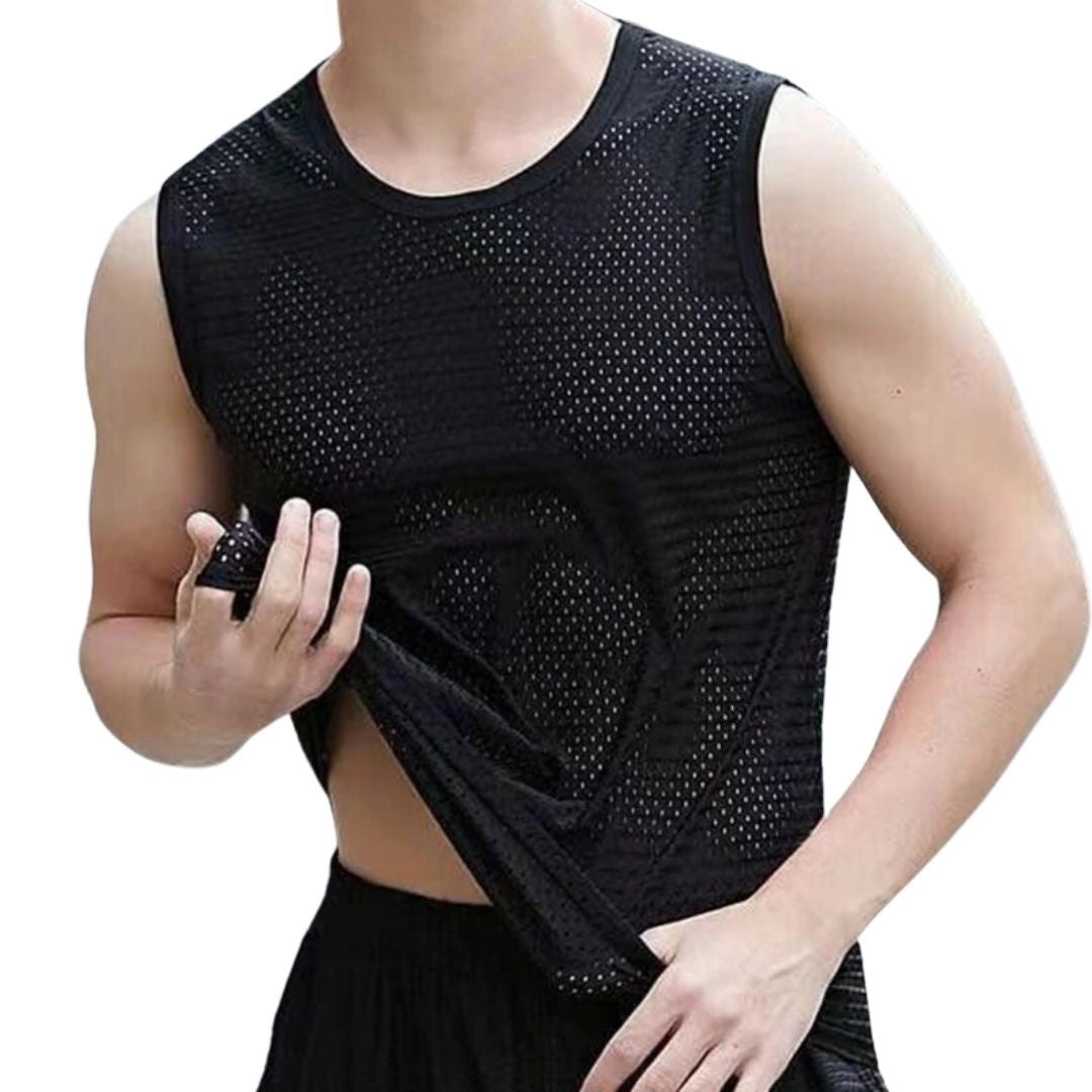 Tシャツ ニット | メンズ 速乾 メッシュ タンクトップ - ランニング・トレーニング用