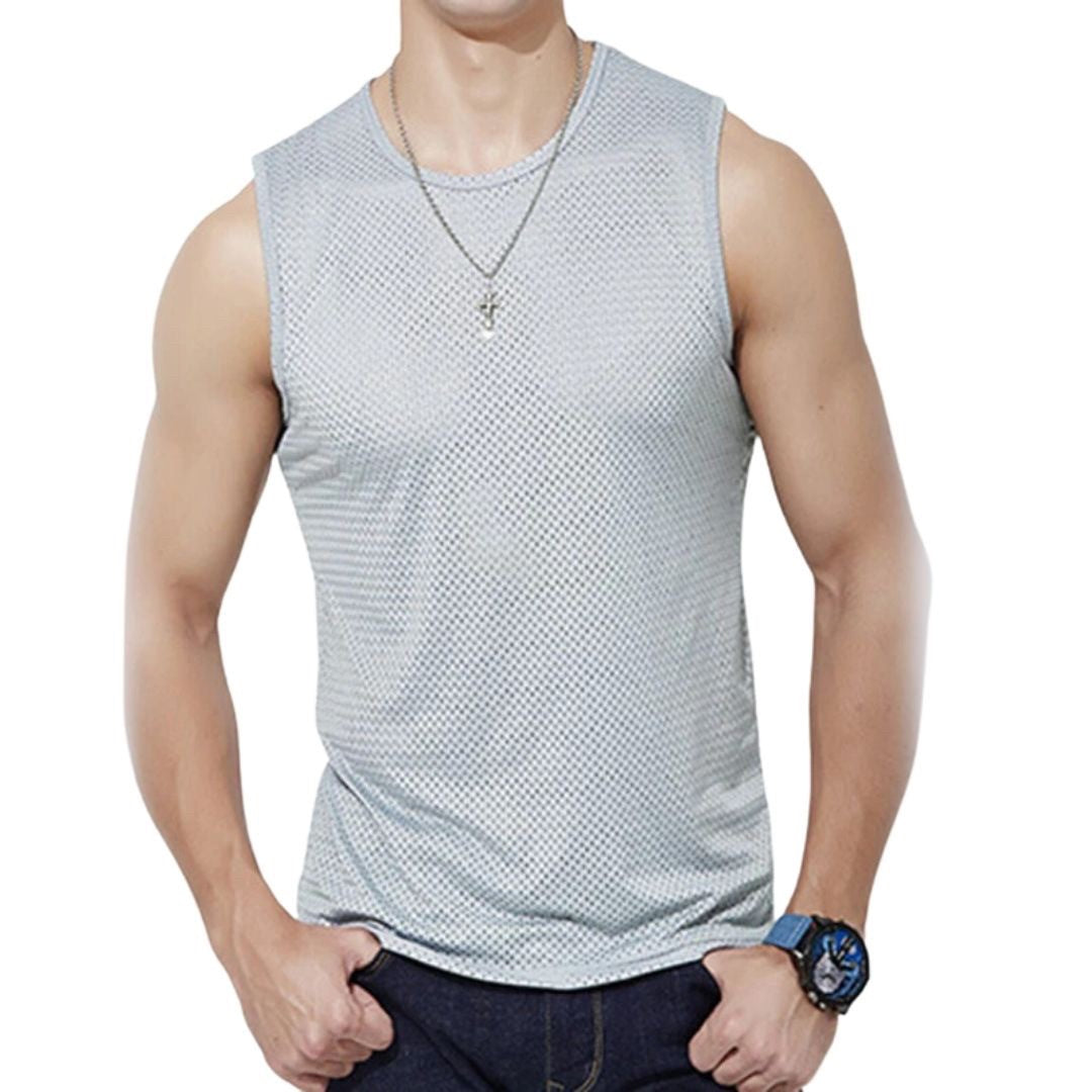 Tシャツ ニット | メンズ 速乾 メッシュ タンクトップ - ランニング・トレーニング用