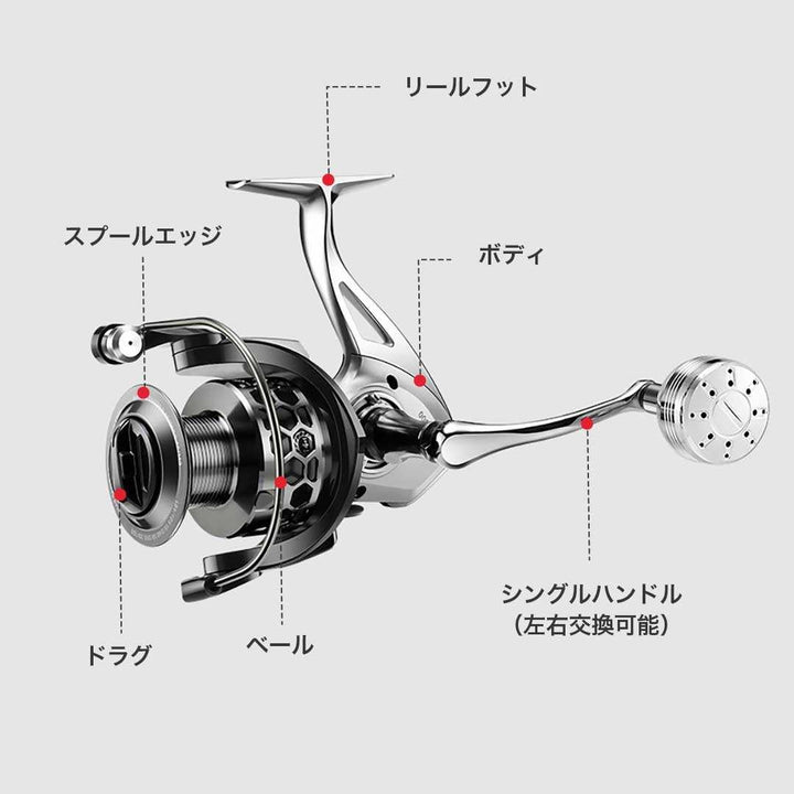 釣り 道具 | DHK 3000 ブラックハニーフルメタル スピニングリール 8kg耐荷重