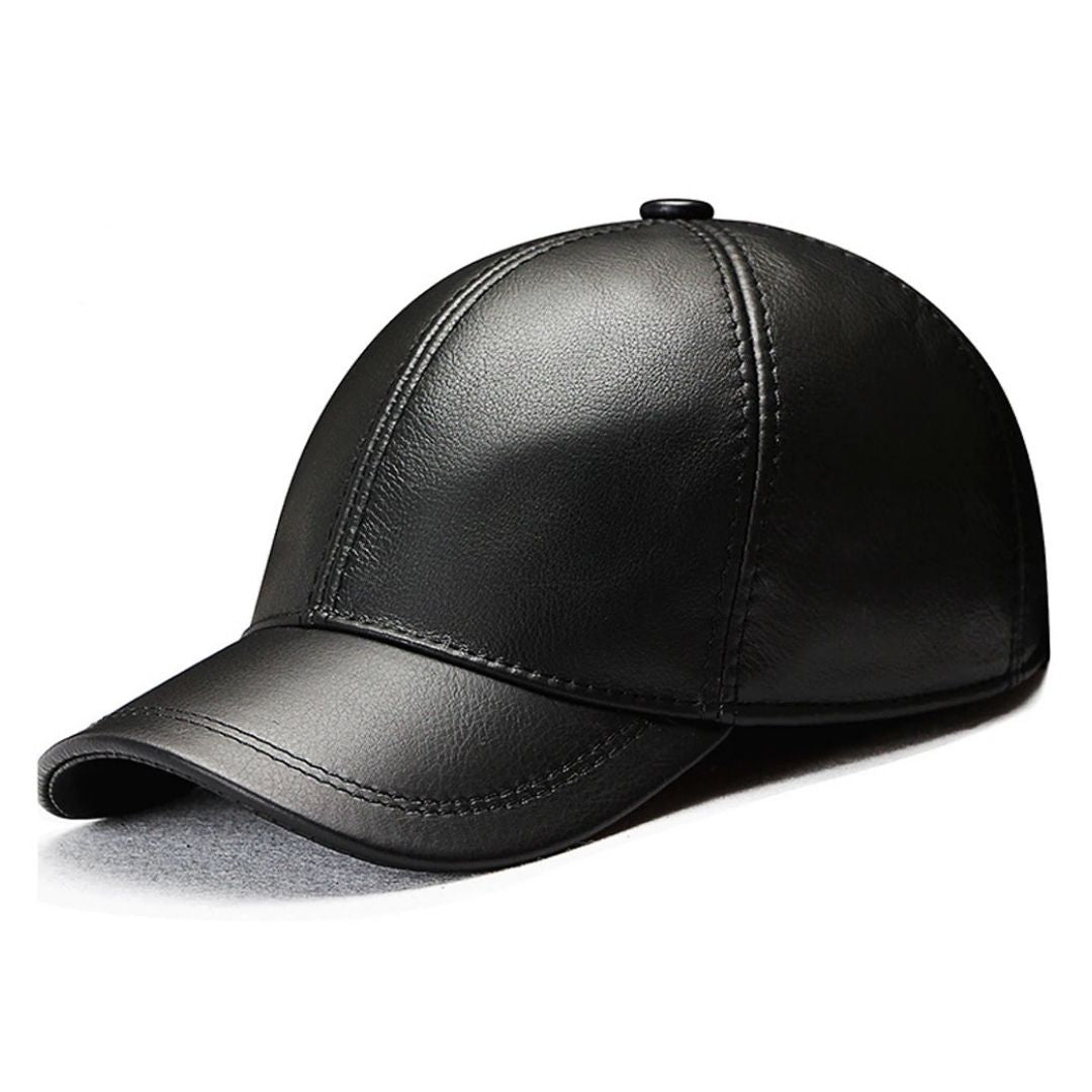 男性ファッション その他 | ブラックPUレザーキャップ ユニセックス調整可能