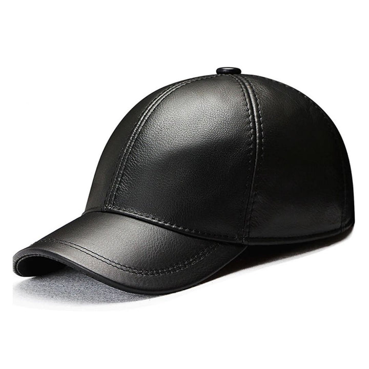 男性ファッション その他 | ブラックPUレザーキャップ ユニセックス調整可能