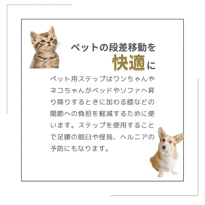 ペットグッズ | ペット用ステップ2段 - 犬猫用軽減負担踏台
