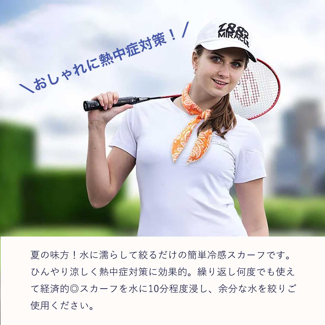 アウトドア用品 その他 | ペイズリー柄冷却スカーフ 全5色 クールタオル