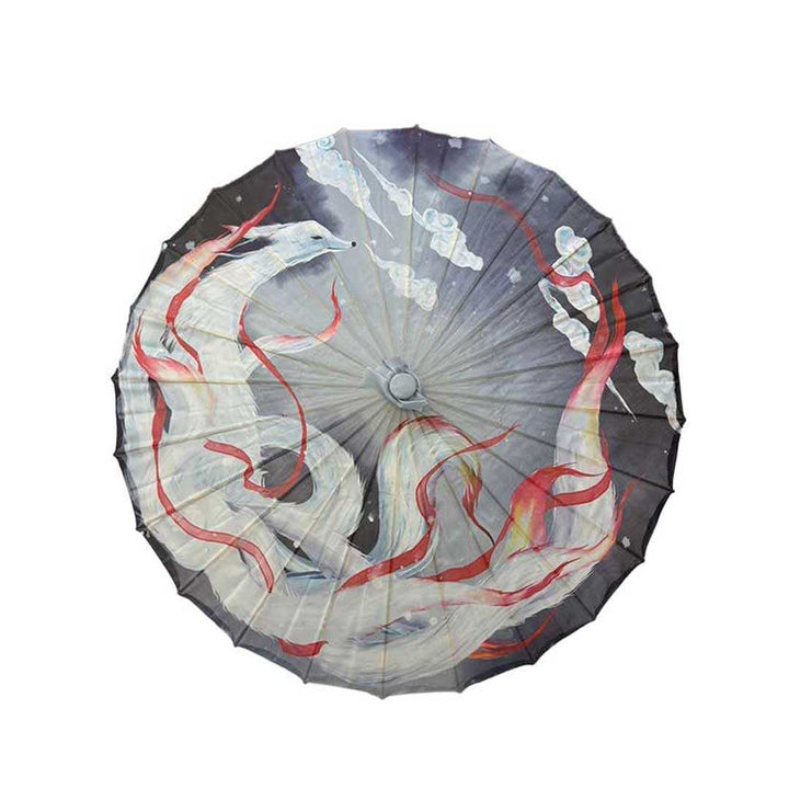 コスプレ小物 | 九尾妖狐和風日傘 UVカット・軽量【レッド/ブラック】