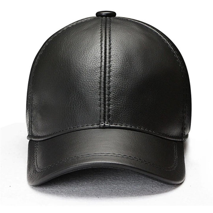 男性ファッション その他 | ブラックPUレザーキャップ ユニセックス調整可能