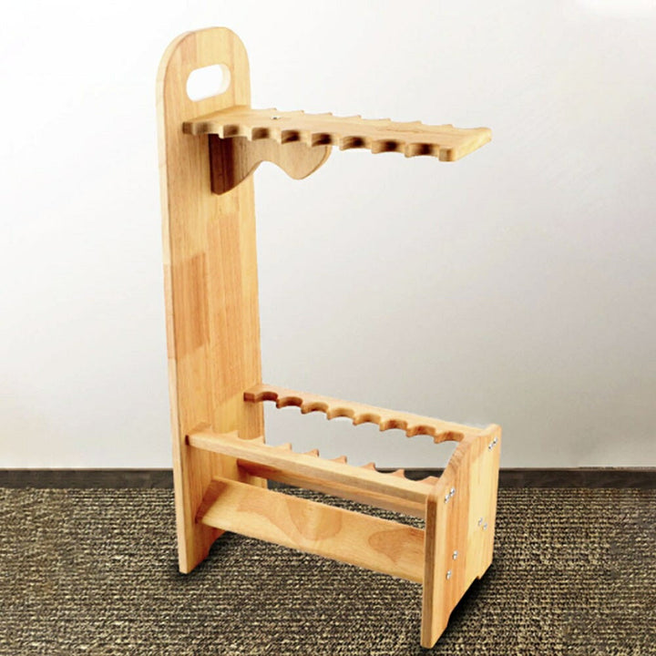 釣り 道具 | 木製DIY釣竿スタンド 16本収納 ナチュラルデザイン