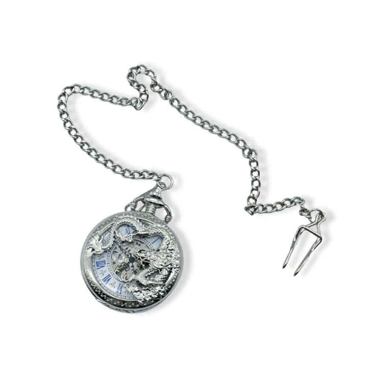 腕時計 | ドラゴン スケルトン 懐中時計 ユニセックス 自動巻き シルバー