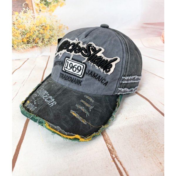 キャップ | ヴィンテージ風調整可能キャップ - 男女兼用フリーサイズ