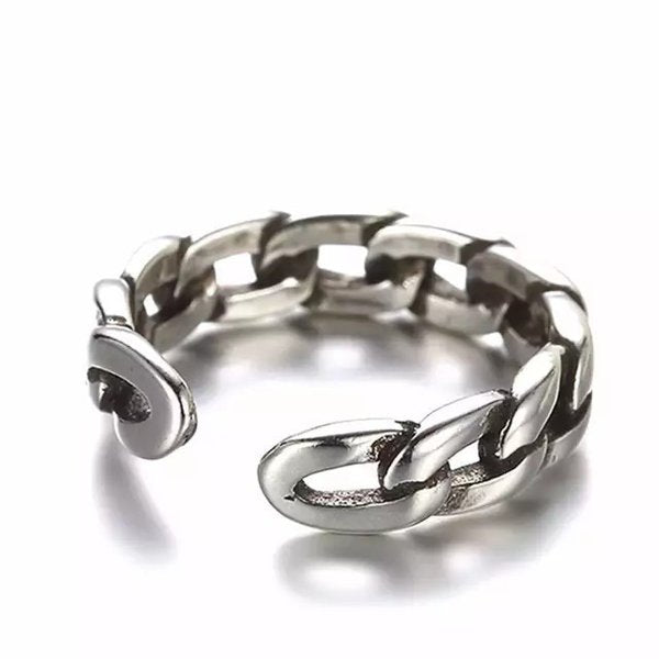 リング | シルバー925 チェーンリング 指輪 - ユニセックス・シンプルスタイル