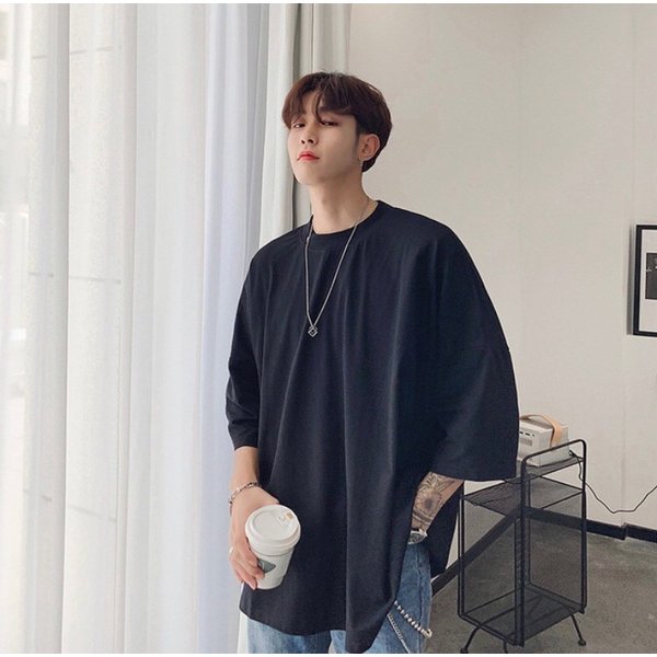 シャツ 男性 | オーバーサイズ無地Tシャツ メンズ・レディース Mサイズ ブラック