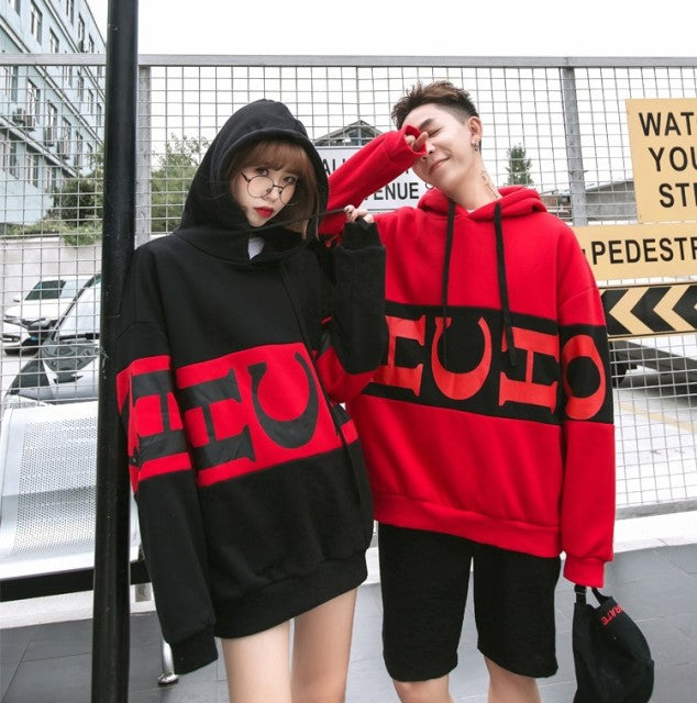 パーカー 男性 | オーバーサイズ パーカー ユニセックス | ストリート風 黒/赤