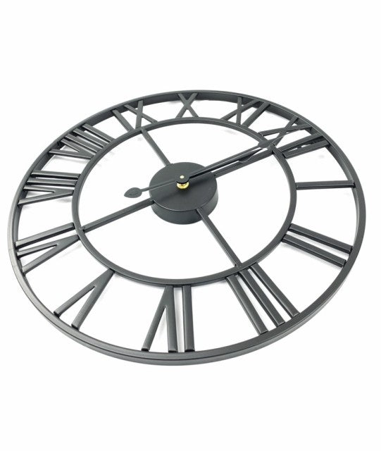壁掛け時計 | 大きな静音アイアン壁掛け時計 - アンティークデザイン