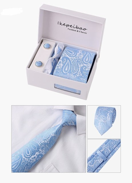 男性ファッション その他 | ペイズリー柄フォーマル4点セット（ネクタイ・カフスボタン・チーフ・ケース付き）