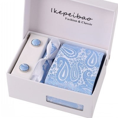 男性ファッション その他 | ペイズリー柄フォーマル4点セット（ネクタイ・カフスボタン・チーフ・ケース付き）