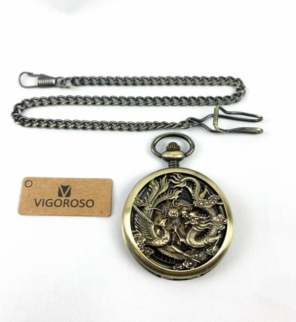 風水 時計 | ゴールデンドラゴン 懐中時計 メンズ