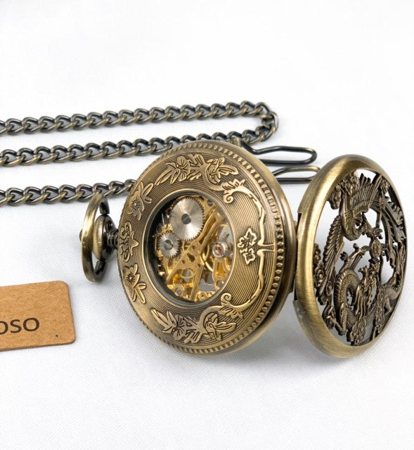 風水 時計 | ゴールデンドラゴン 懐中時計 メンズ