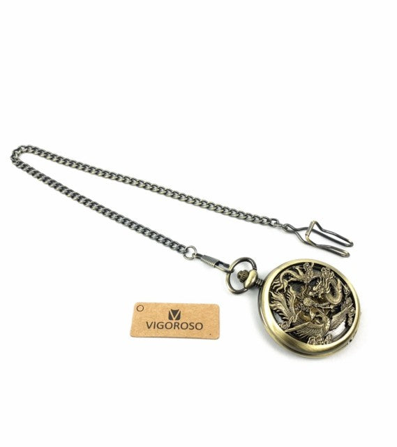 風水 時計 | ゴールデンドラゴン 懐中時計 メンズ