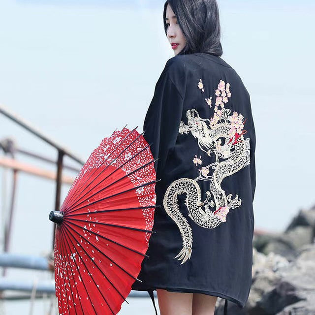 はっぴ | 昇龍と桜刺繍 法被 カーディガン