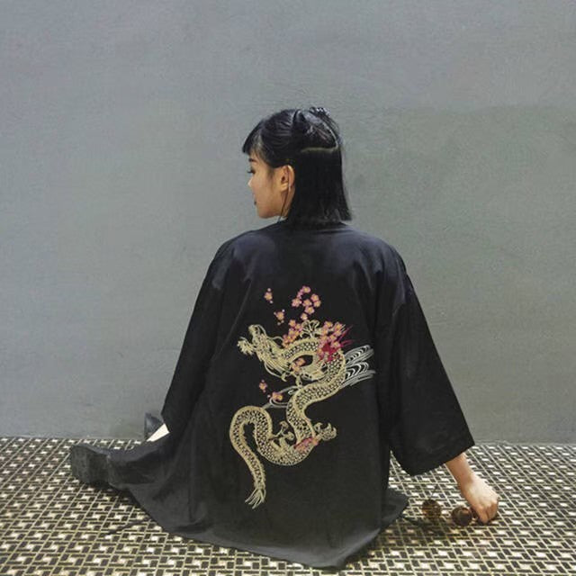 はっぴ | 昇龍と桜刺繍 法被 カーディガン